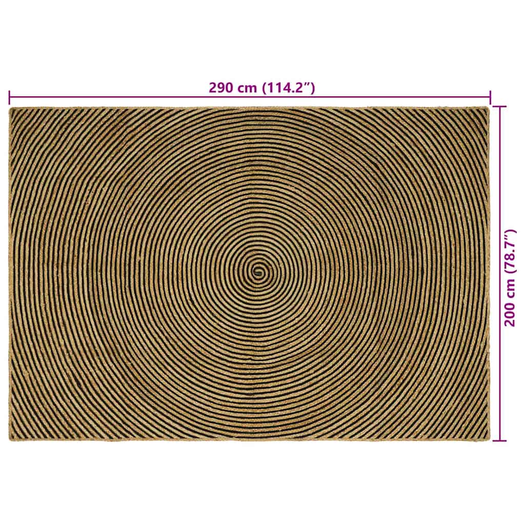 Area Rugs Black 200 x 290 cm Jute