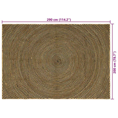 Area Rugs Black 200 x 290 cm Jute