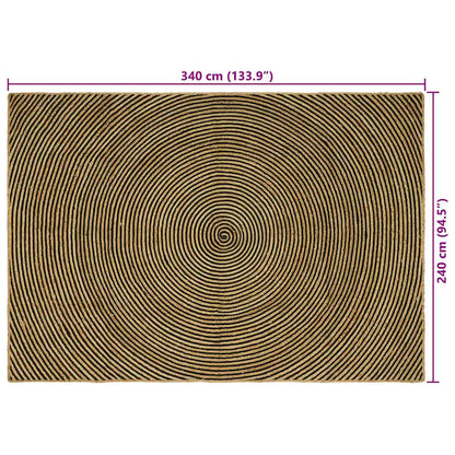 Area Rugs Black 240 x 340 cm Jute