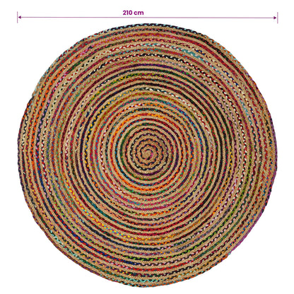 Area Rug Multicolour Ø 210 cm Jute