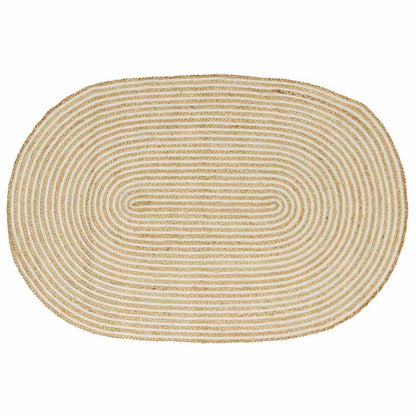 Area Rugs Natural and White 100 x 152 cm Jute