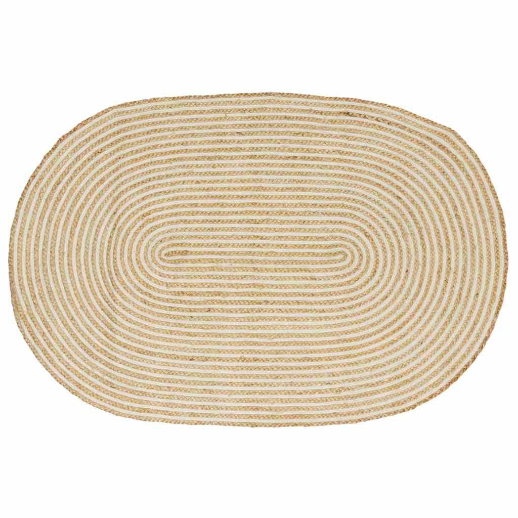 Area Rugs Natural and White 122 x 183 cm Jute