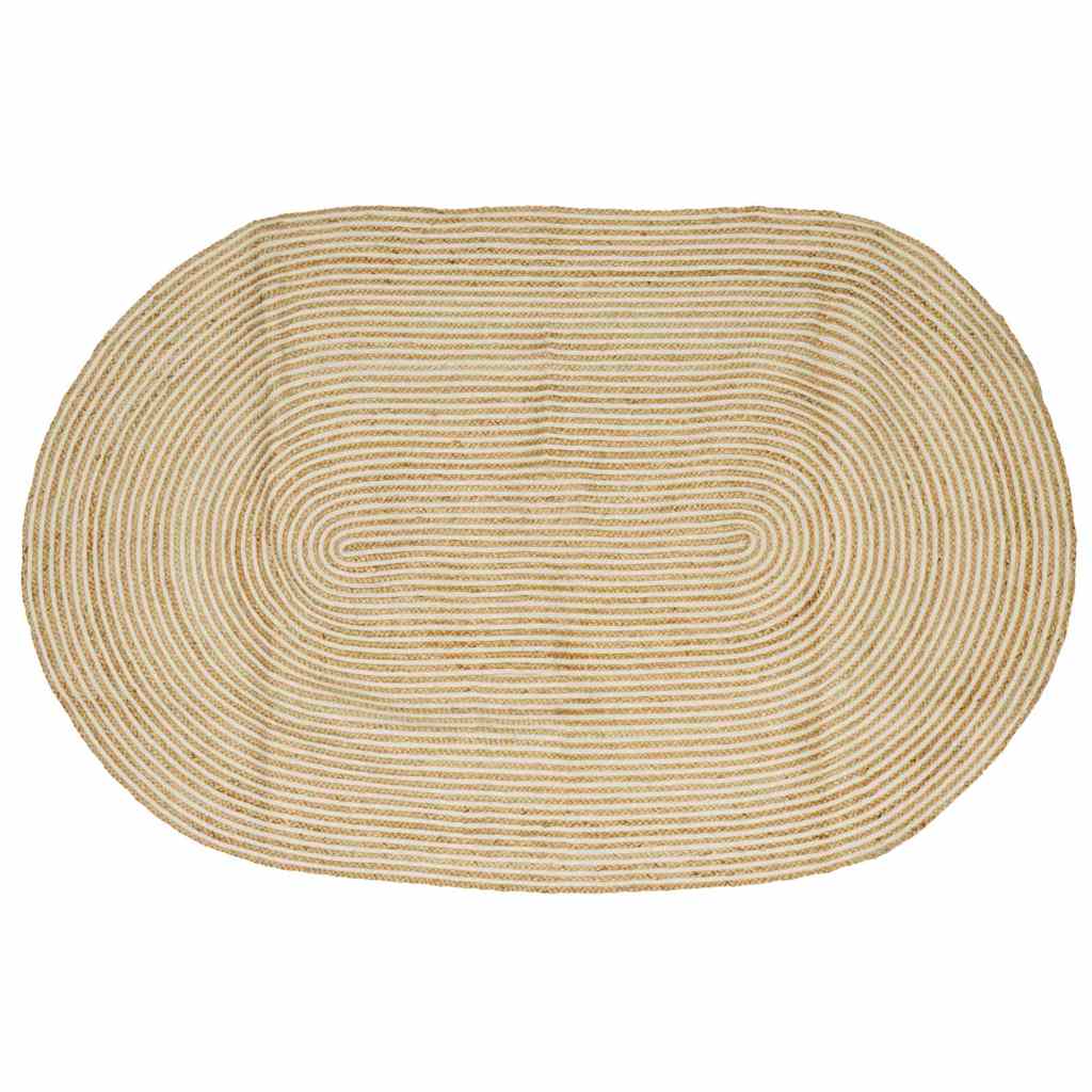 Area Rugs Natural and White 152 x 245 cm Jute