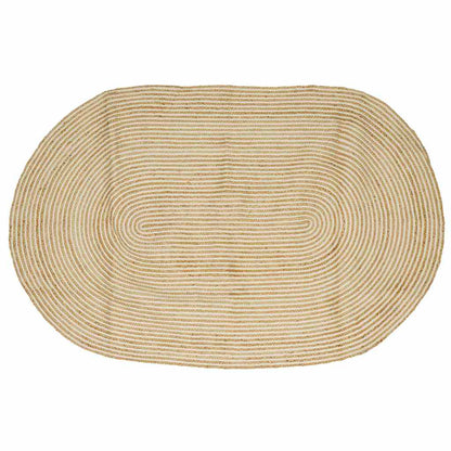 Area Rugs Natural and White 152 x 245 cm Jute