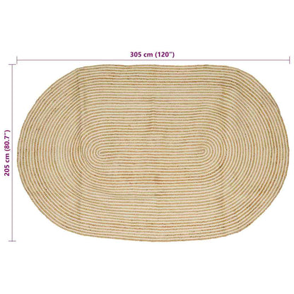 Area Rugs Natural and White 205 x 305 cm Jute