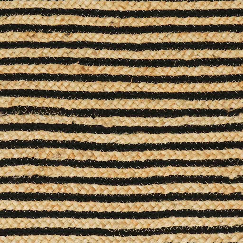 Area Rugs Natural and Black 100 x 152 cm Jute