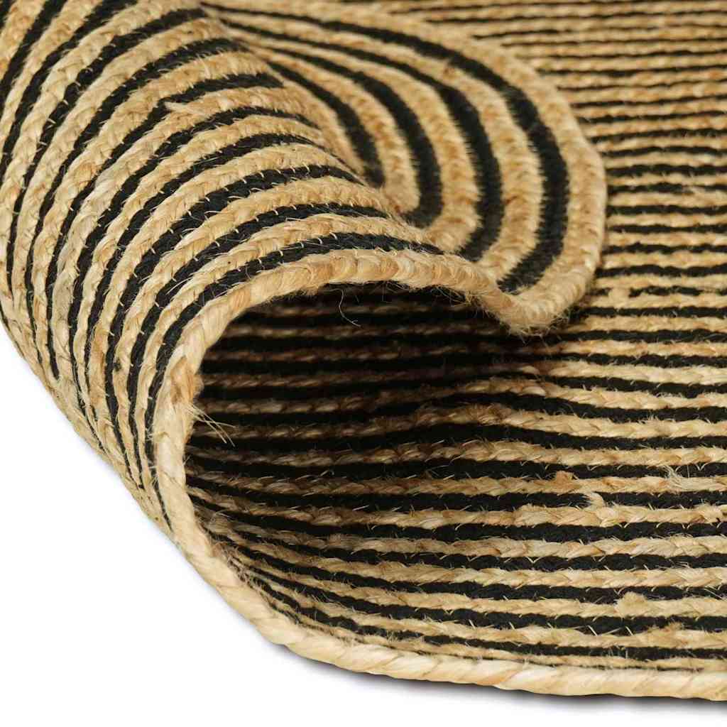 Area Rugs Natural and Black 122 x 183 cm Jute
