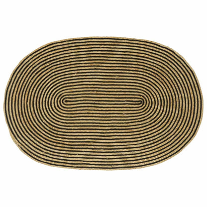 Area Rugs Natural and Black 122 x 183 cm Jute