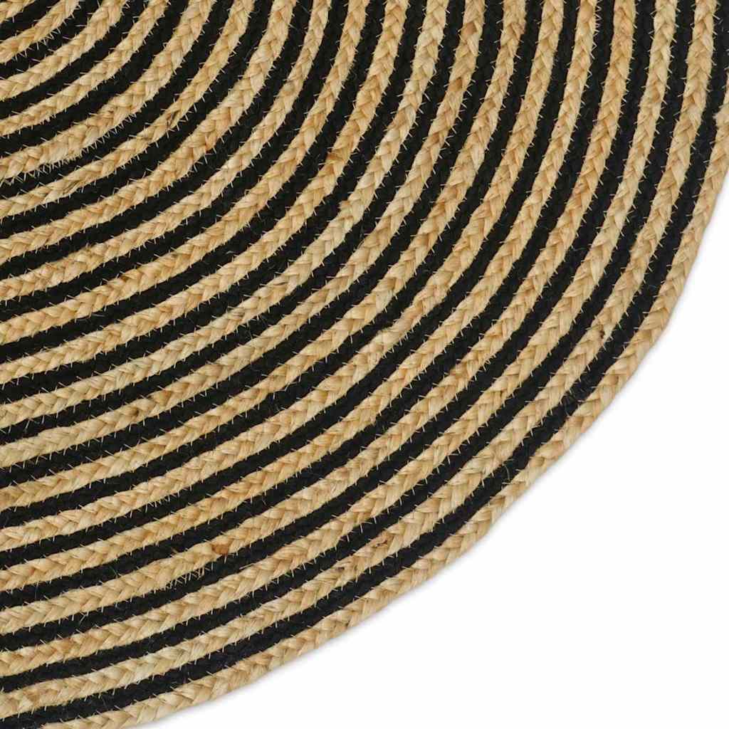 Area Rugs Natural and Black 152 x 245 cm Jute