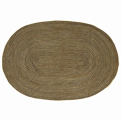 Area Rugs Natural and Black 205 x 305 cm Jute