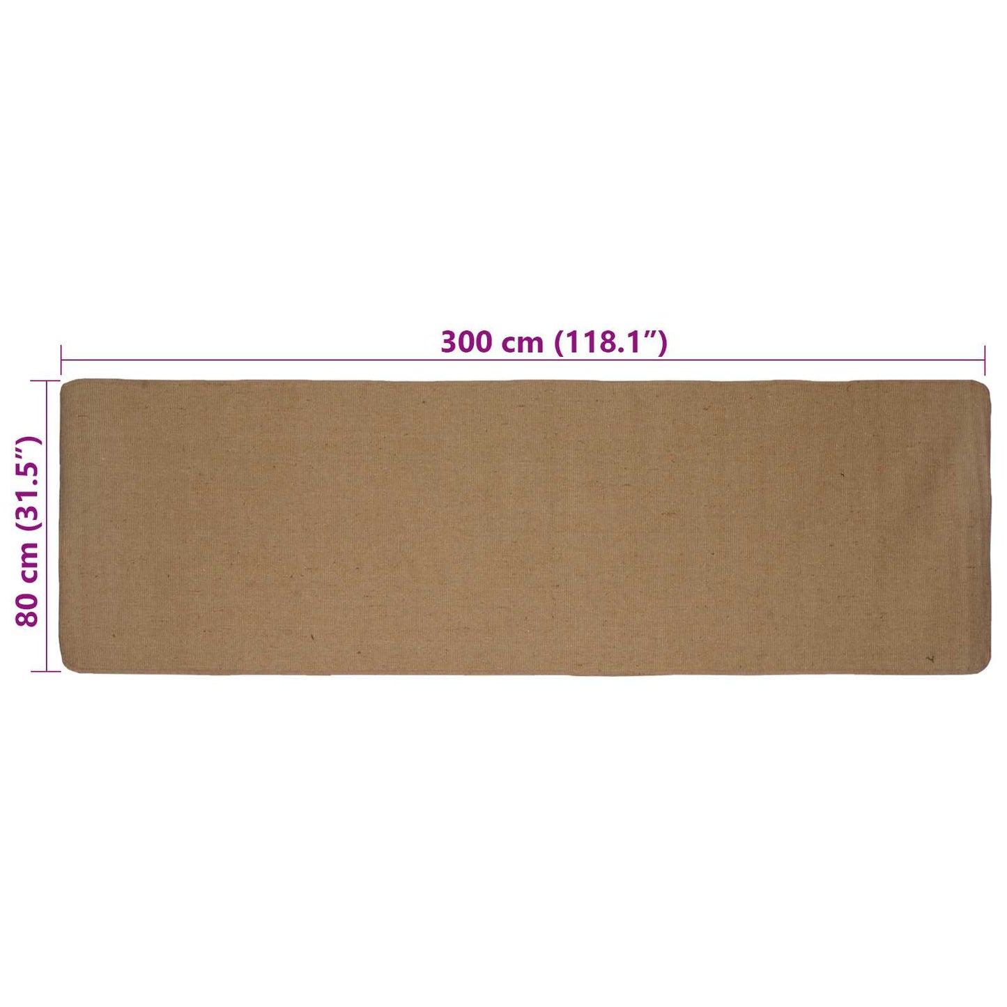 Area Rugs Light Brown 80 x 300 cm Jute