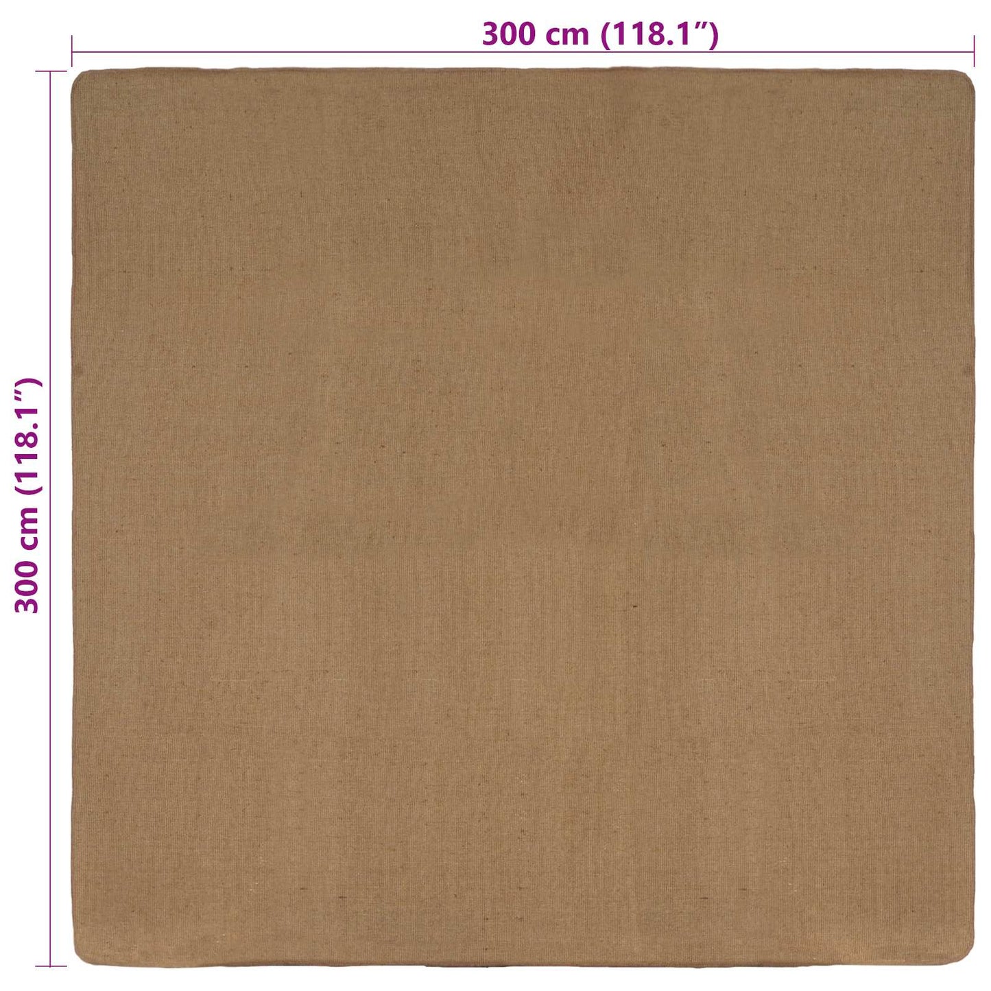 Area Rugs Light Brown 300 x 300 cm Jute