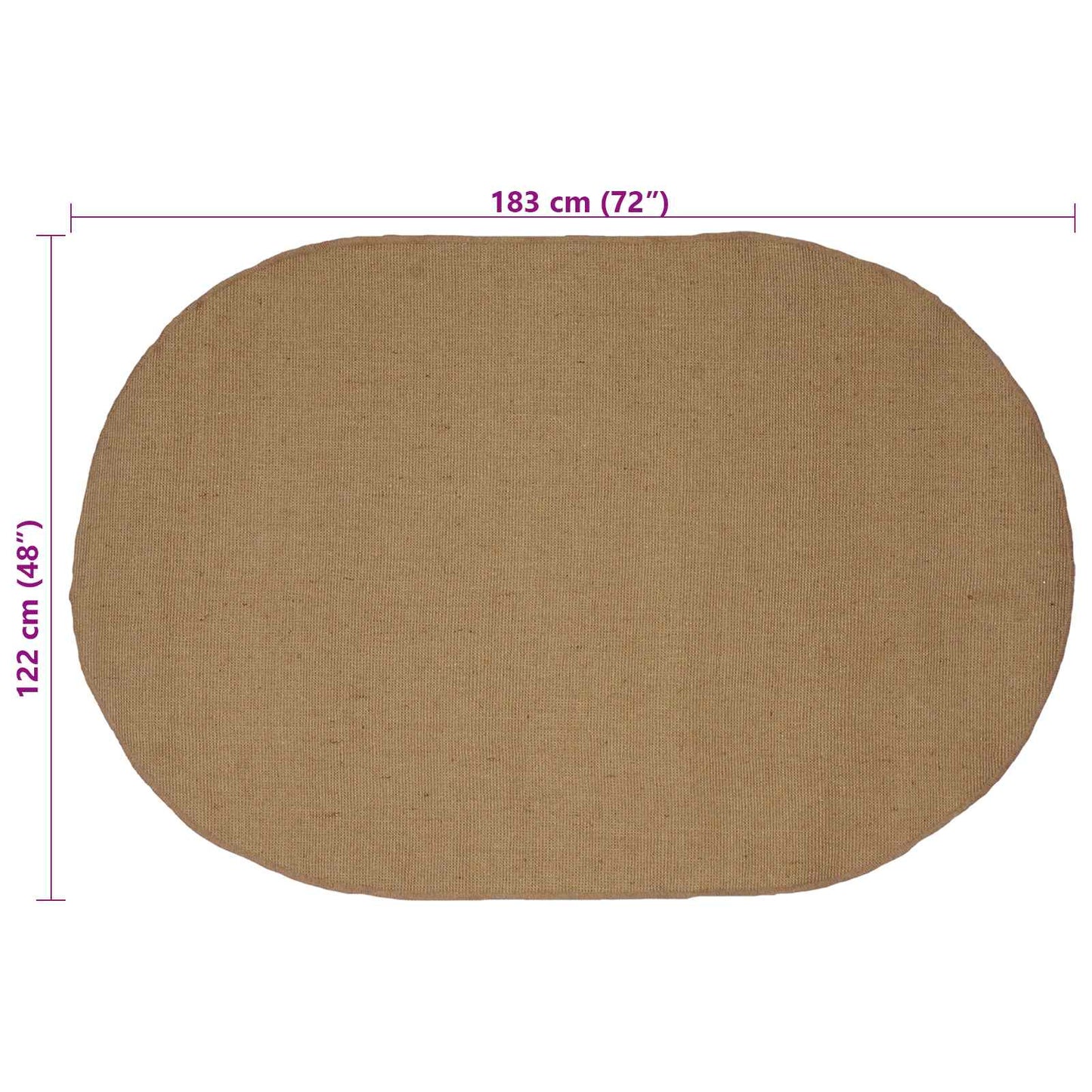 Area Rugs Natural 122 x 183 cm Jute