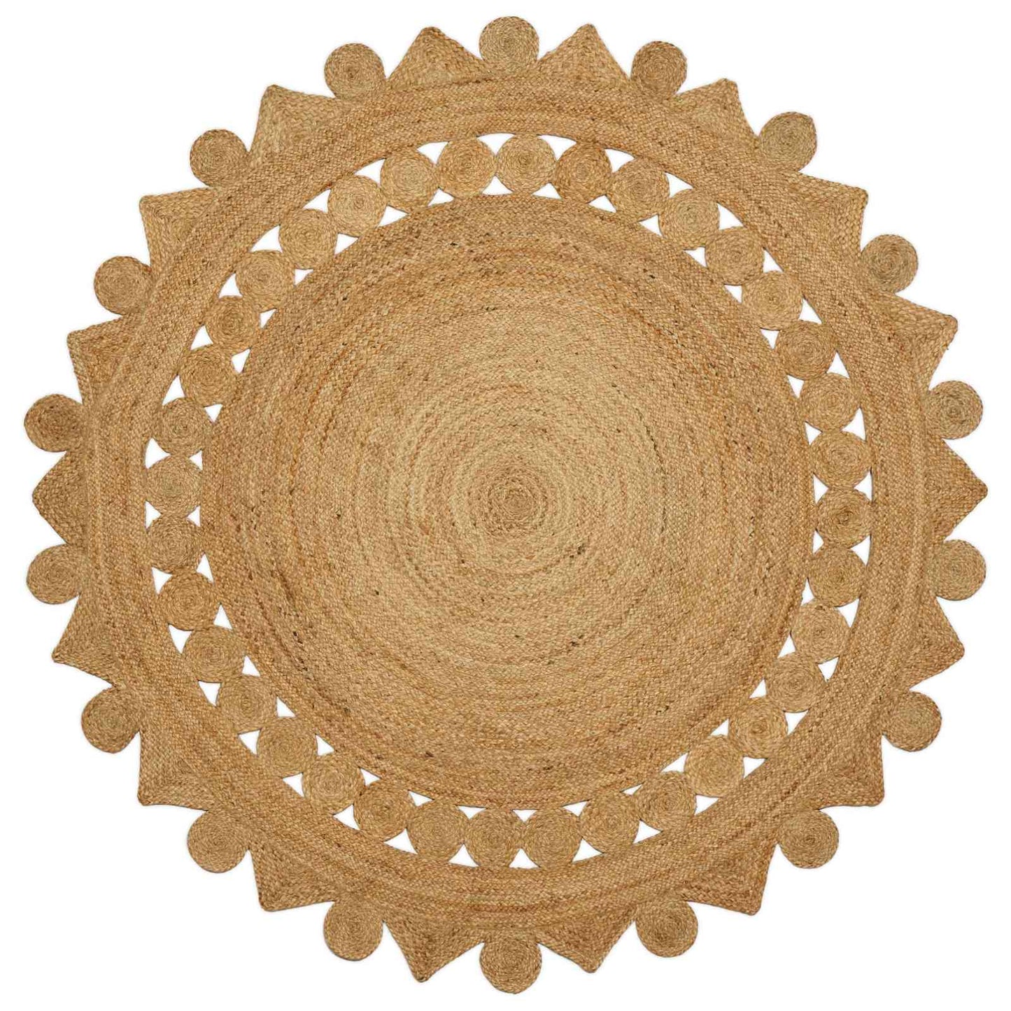 Rug Brown Ø 180 cm Jute