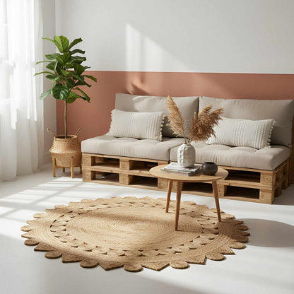 Rug Brown Ø 180 cm Jute