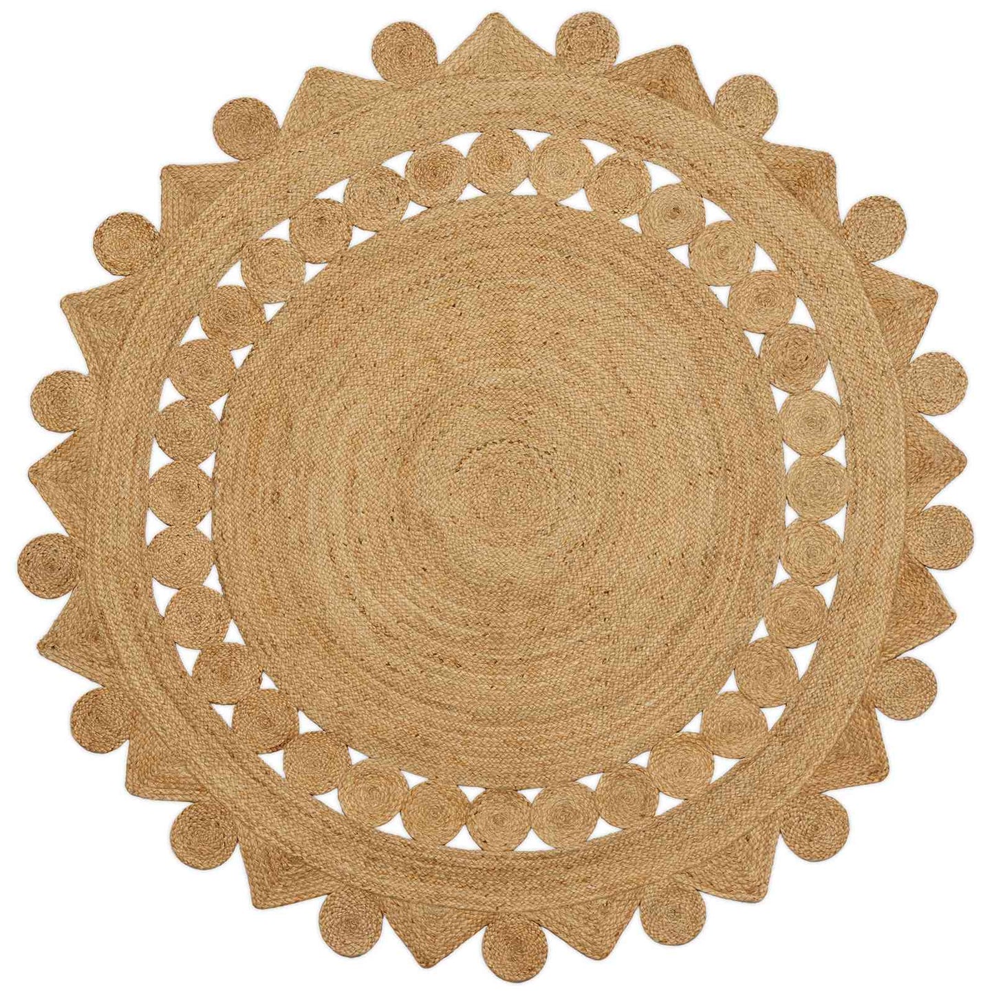 Rug Brown Ø 210 cm Jute