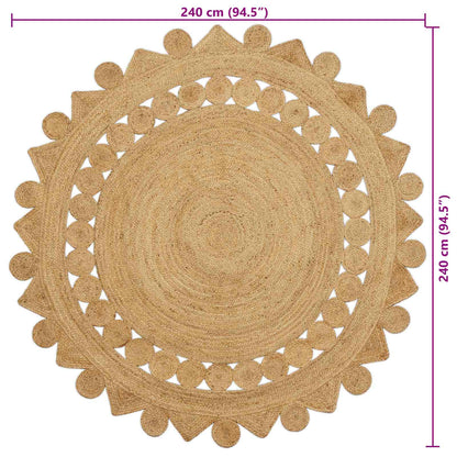 Area Rugs Natural Ø 240 cm Jute