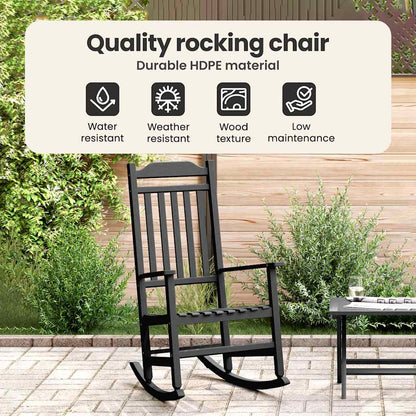 Rocking Chair Black 84 x 65 x 114 cm Resin