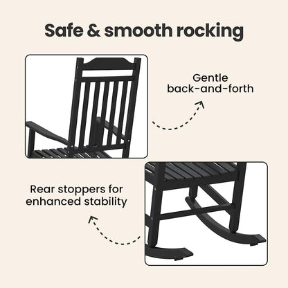 Rocking Chair Black 84 x 65 x 114 cm Resin