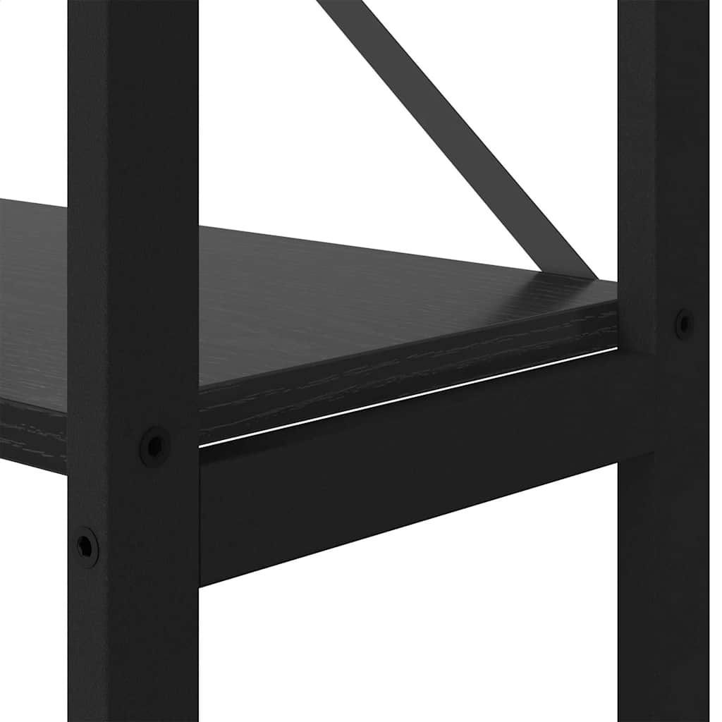 Bookshelf Black Oak 156 x 25 x 167 cm Engineered Wood