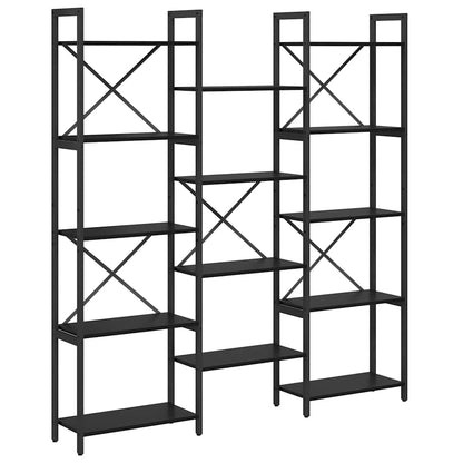 Bookshelf 156 x 25 x 167 cm Engineered Wood Black Oak