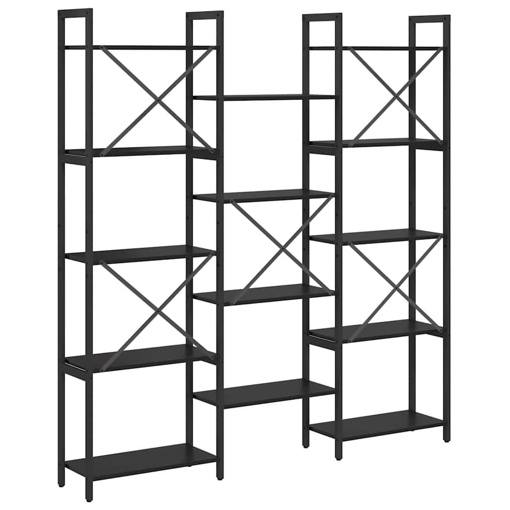 Bookshelf 156 x 25 x 167 cm Engineered Wood Black Oak