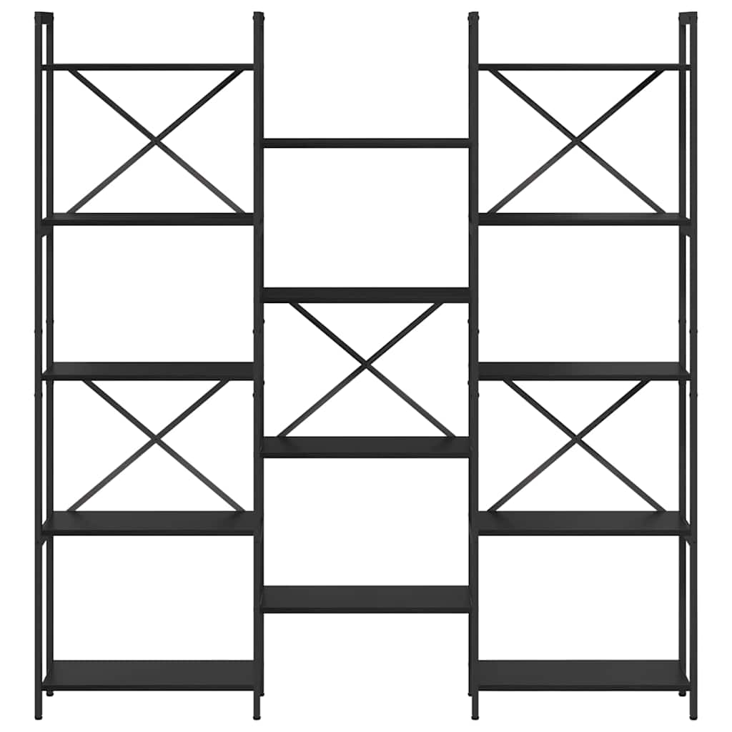 Bookshelf Black Oak 156 x 25 x 167 cm Engineered Wood