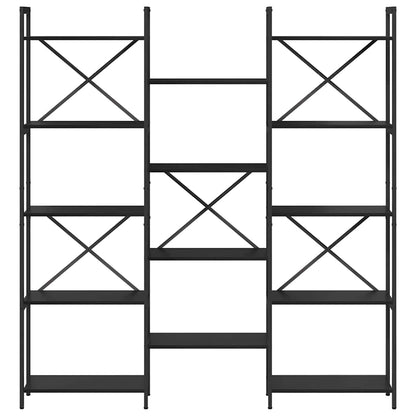 Bookshelf Black Oak 156 x 25 x 167 cm Engineered Wood