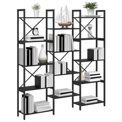 Bookshelf Black Oak 156 x 25 x 167 cm Engineered Wood