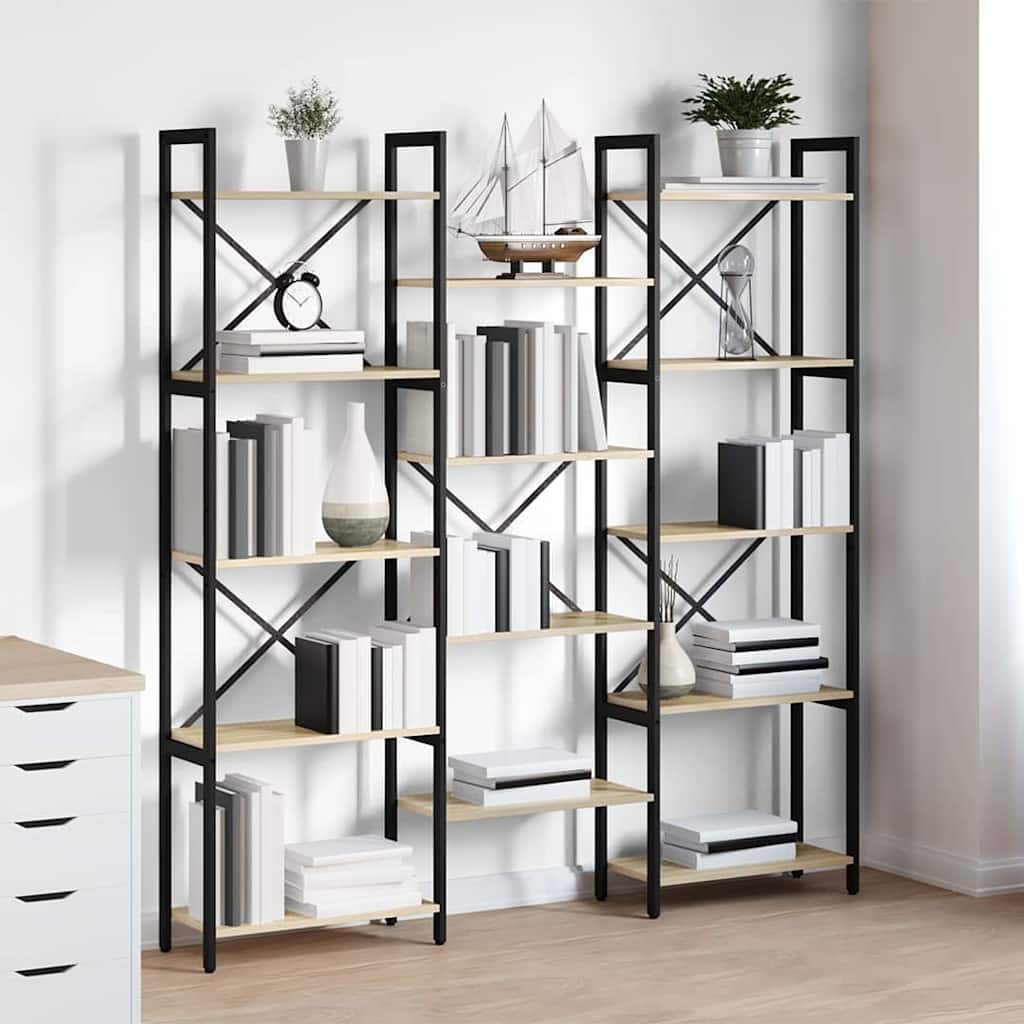 Bookshelf 156 x 25 x 167 cm Engineered Wood Sonoma Oak