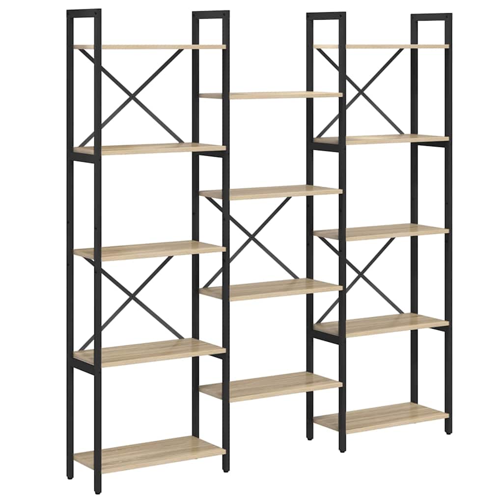 Bookshelf 156 x 25 x 167 cm Engineered Wood Sonoma Oak