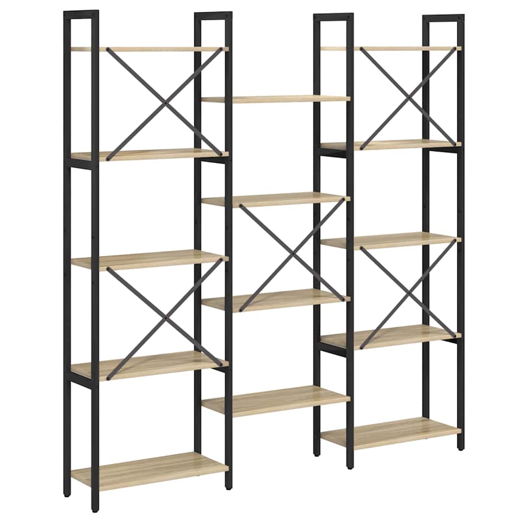 Bookshelf 156 x 25 x 167 cm Engineered Wood Sonoma Oak