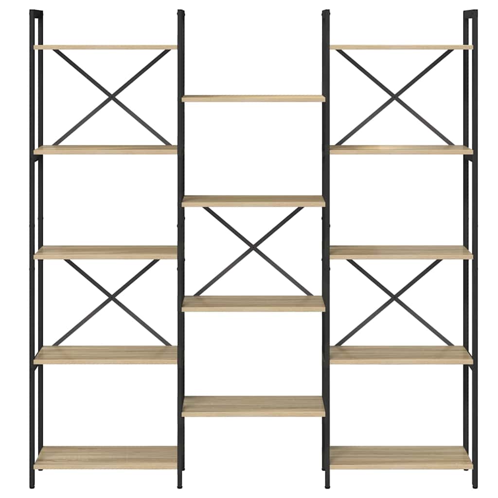 Bookshelf 156 x 25 x 167 cm Engineered Wood Sonoma Oak