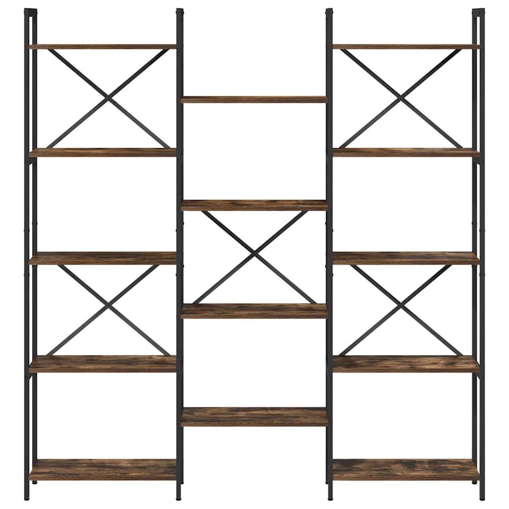 Bookshelf 156 x 25 x 167 cm Engineered Wood Smoked Oak