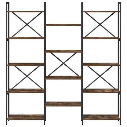 Bookshelf 156 x 25 x 167 cm Engineered Wood Smoked Oak