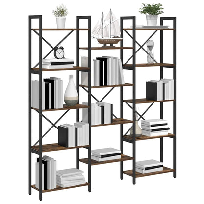 Bookshelf 156 x 25 x 167 cm Engineered Wood Smoked Oak