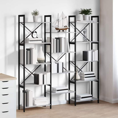 Bookshelf 156 x 25 x 167 cm Engineered Wood Grey sonoma