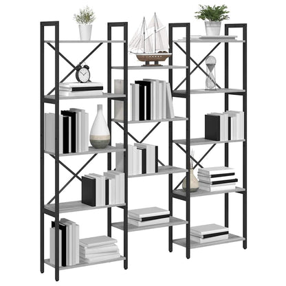 Bookshelf 156 x 25 x 167 cm Engineered Wood Grey sonoma