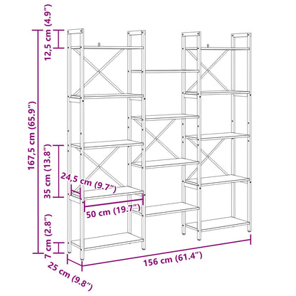 Bookshelf Old wood 156 x 25 x 167 cm Engineered Wood