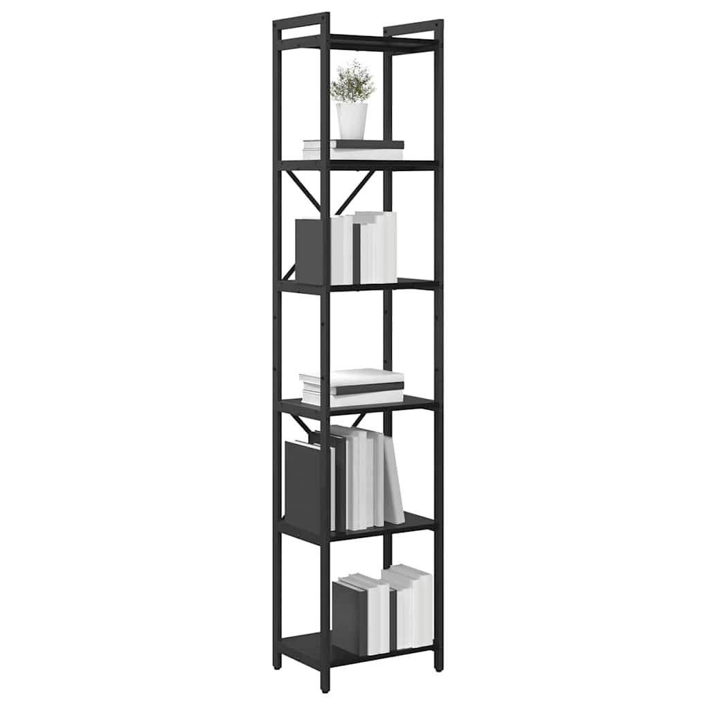 Bookshelf Black Oak 40 x 30 x 189.5 cm Engineered Wood