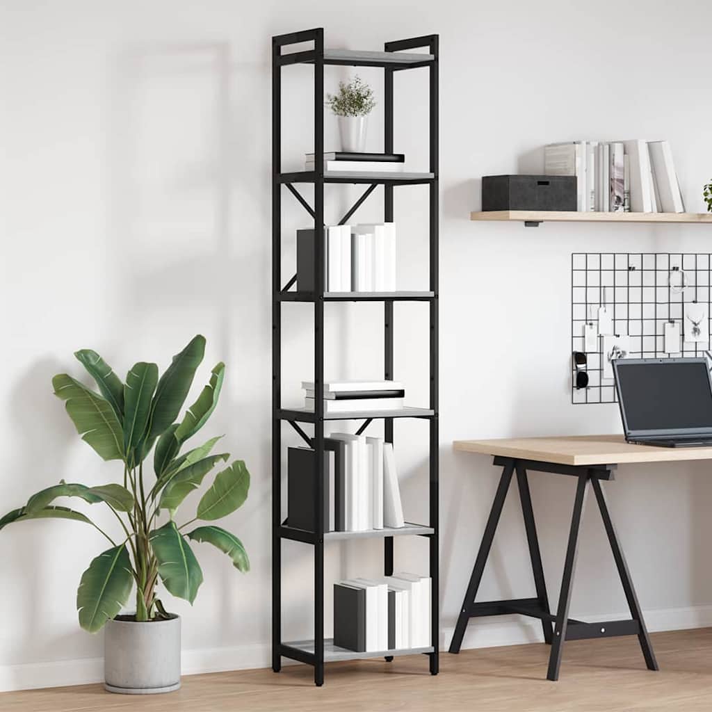 Bookshelf 40 x 30 x 189.5 cm Engineered Wood Grey sonoma