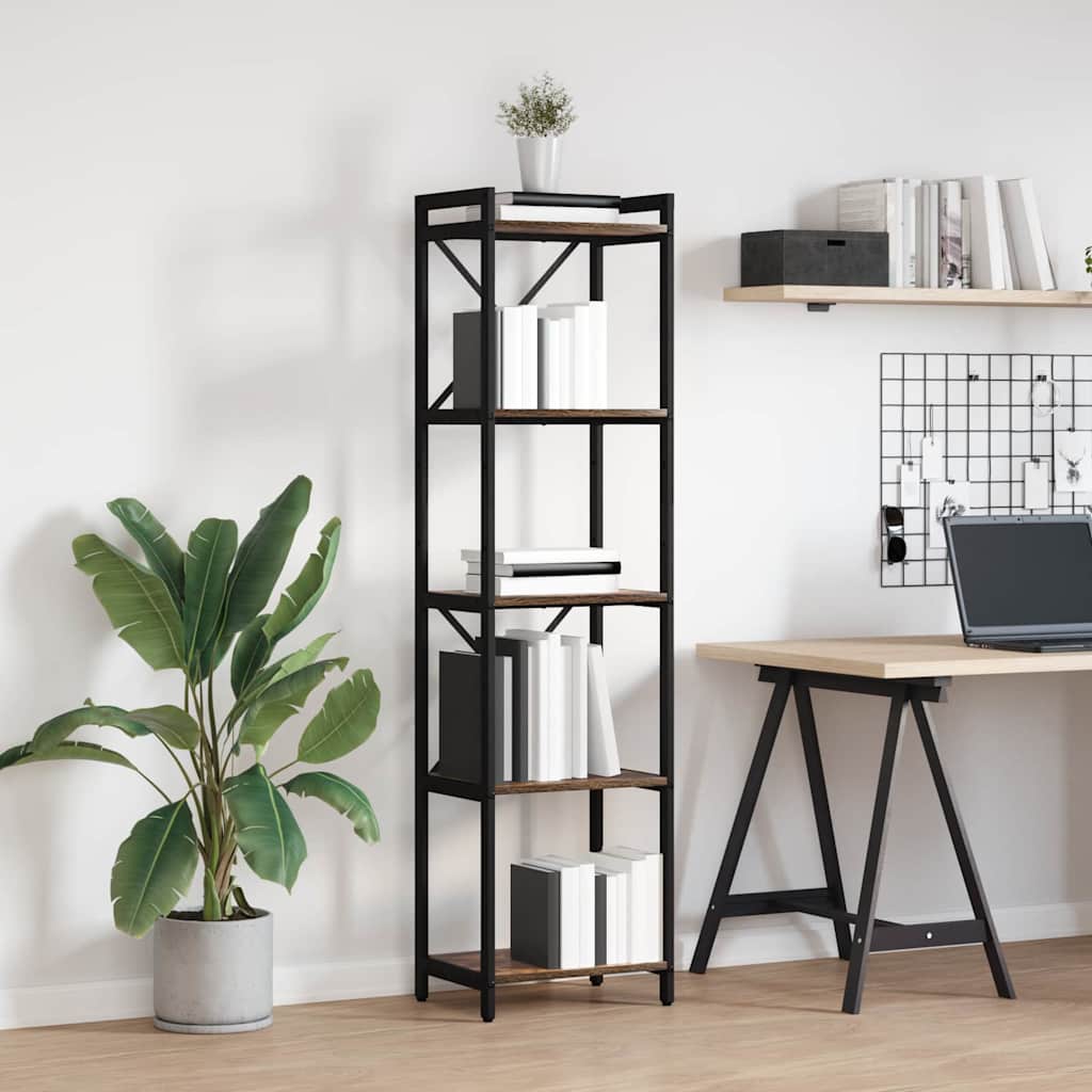 Bookshelf Smoked Oak 40 x 30 x 155 cm Engineered Wood