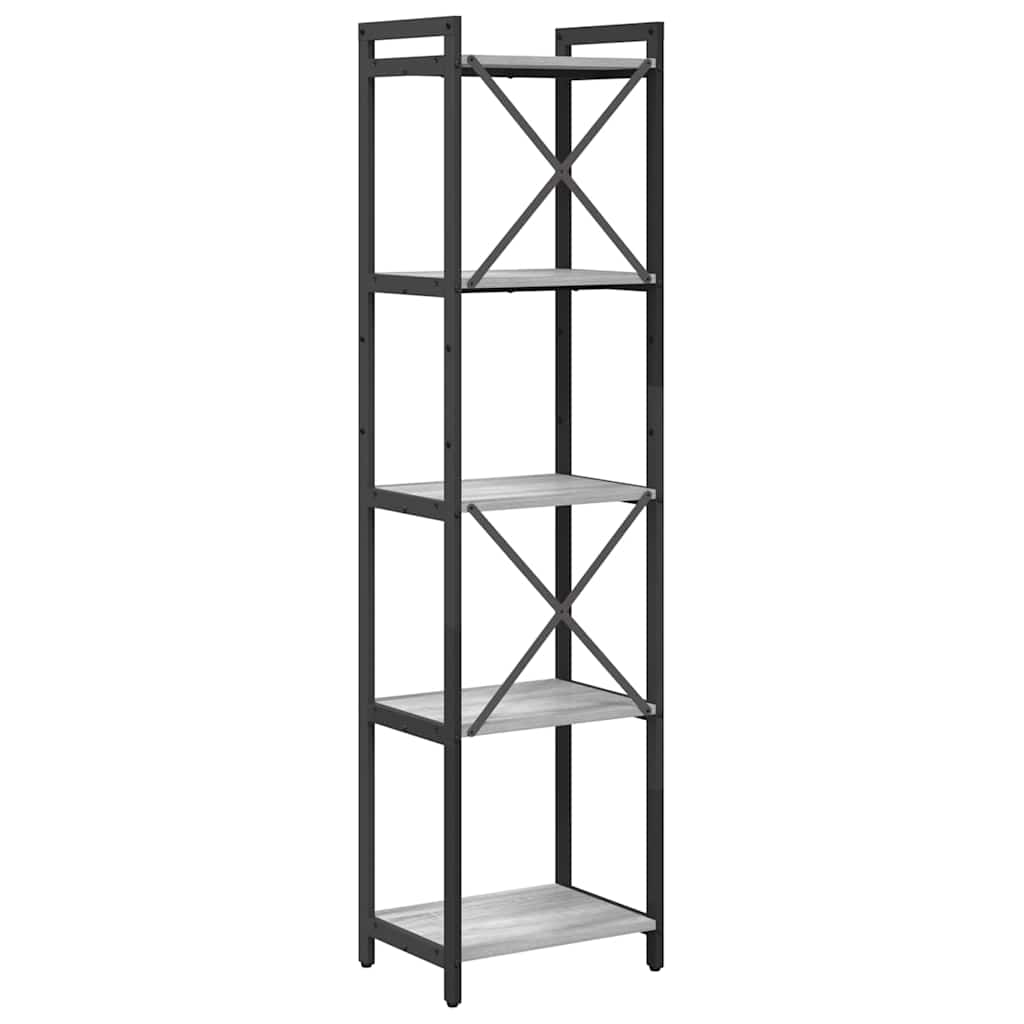 Bookshelf 40 x 30 x 155 cm Engineered Wood Grey sonoma