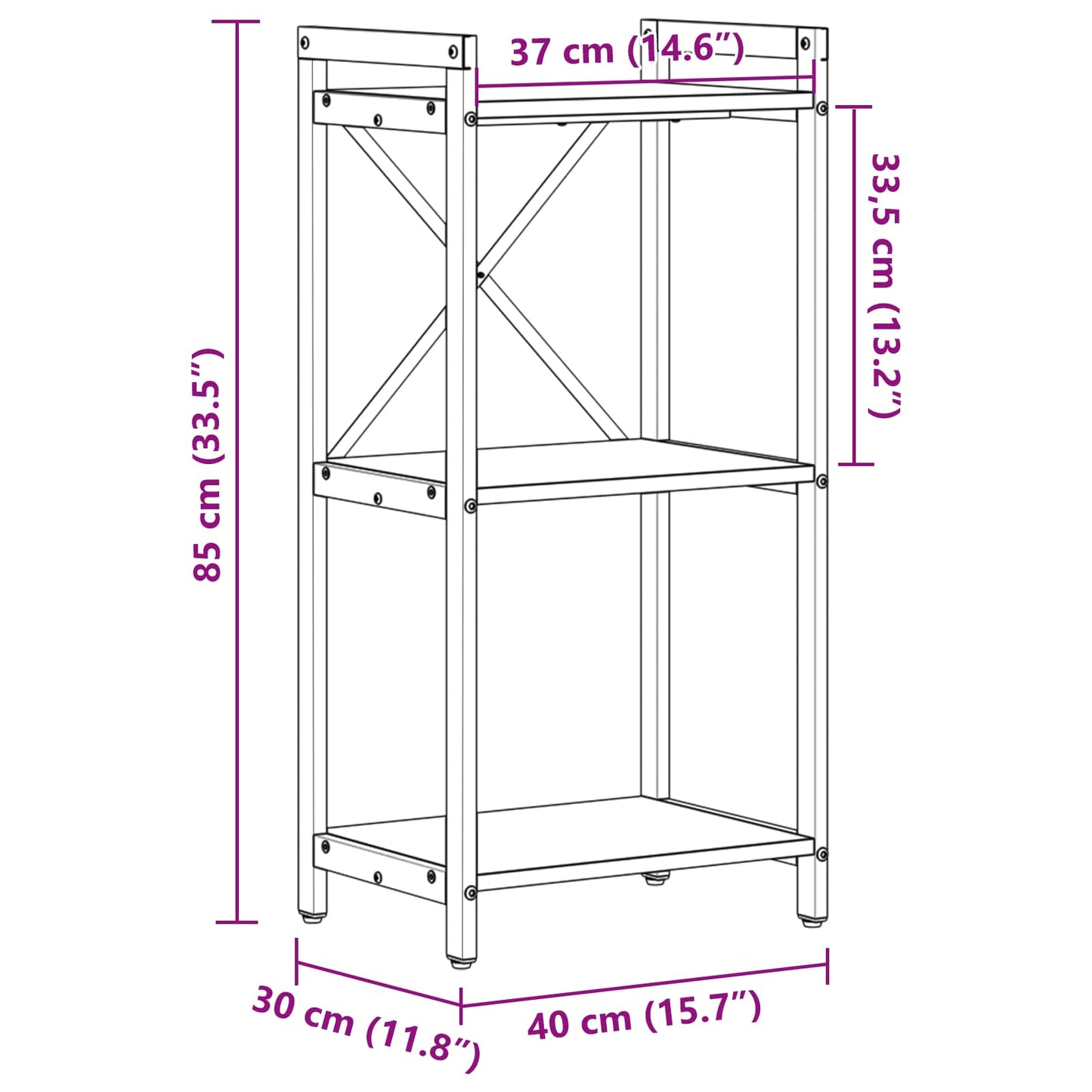 Bookshelf Sonoma Oak 40 x 30 x 85 cm Engineered Wood