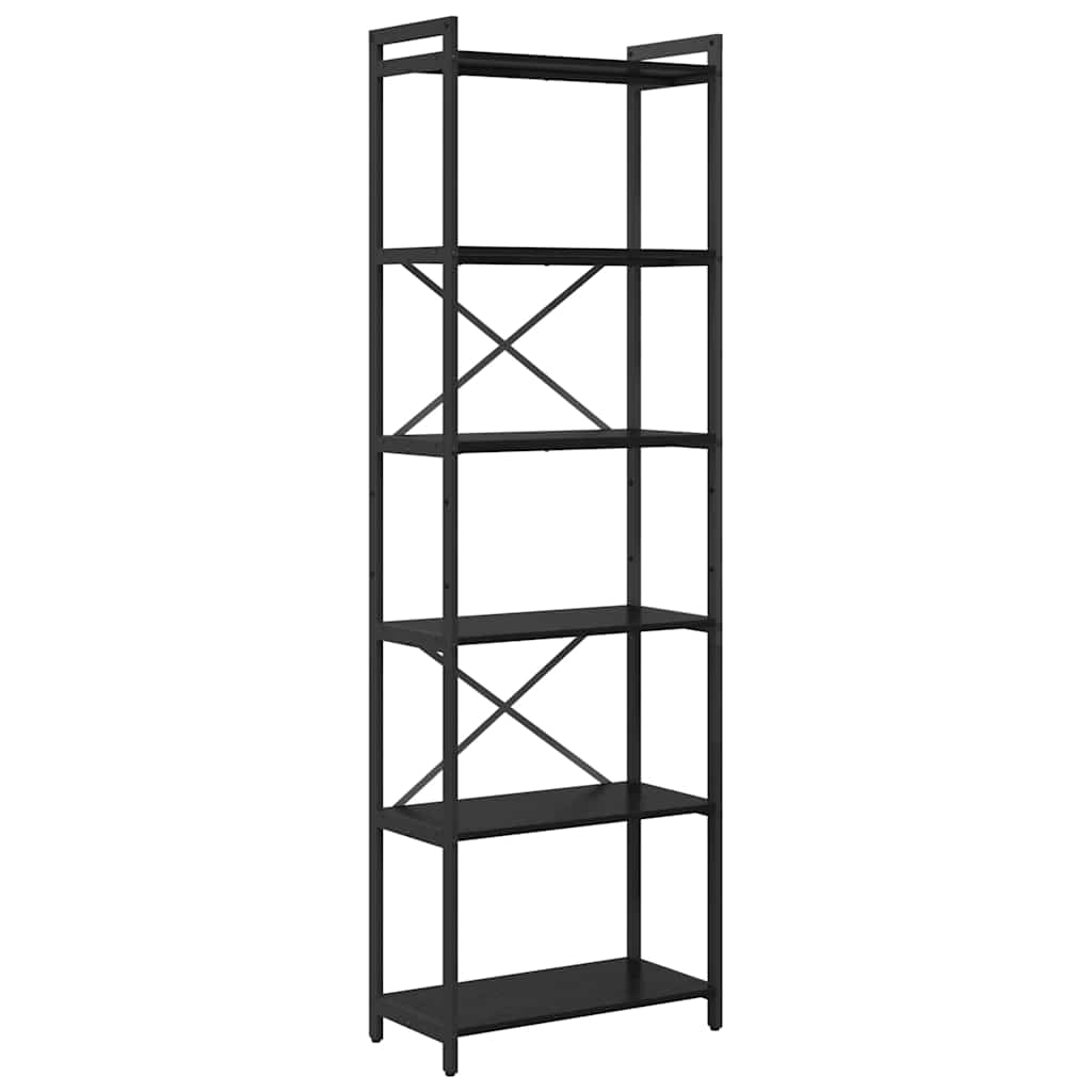 Bookshelf Black Oak 60 x 30 x 190 cm Engineered Wood