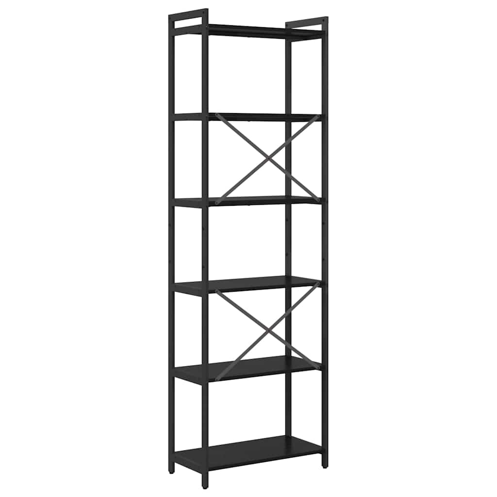 Bookshelf Black Oak 60 x 30 x 190 cm Engineered Wood
