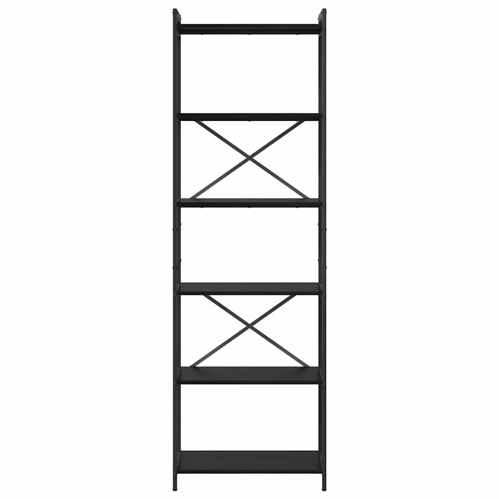 Bookshelf Black Oak 60 x 30 x 190 cm Engineered Wood