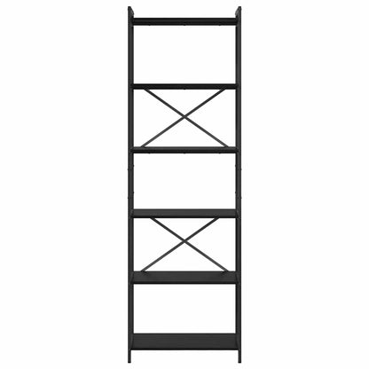 Bookshelf Black Oak 60 x 30 x 190 cm Engineered Wood