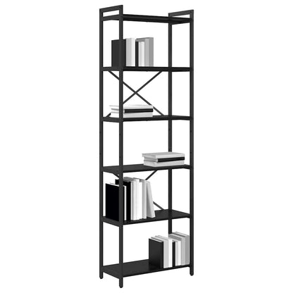 Bookshelf Black Oak 60 x 30 x 190 cm Engineered Wood