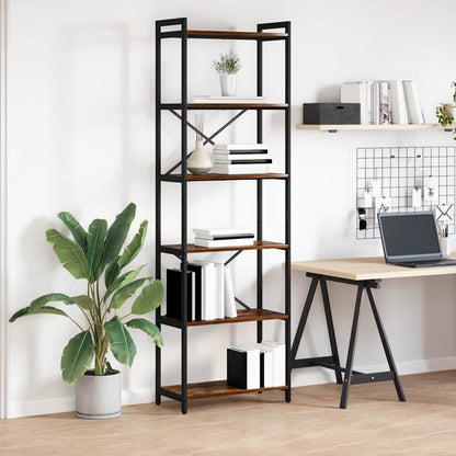 Bookshelf Smoked Oak 60 x 30 x 190 cm Engineered Wood